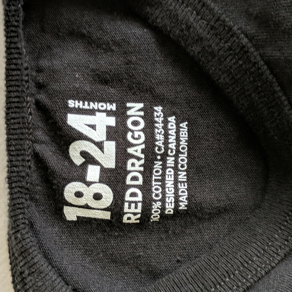 red dragon graphic black short sleeve bodysuit diaper shirt 24 months baby - Picture 5 of 8